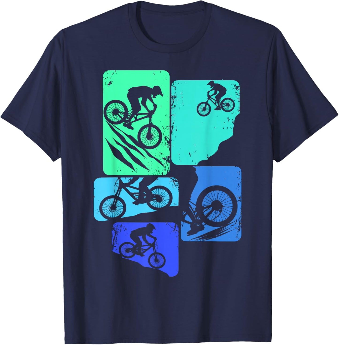 Mountain Bike Downhill Biker MTB Boys Children T-Shirt - T-Shirt | Navy