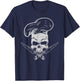 Chef Skull Head Chef Cooking Culinary Art Food Chef T-Shirt - T-Shirt | Navy
