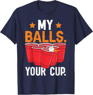 Adorable Beer Pong Funny Sports Lover Player Coach Graphic T-Shirt - T-Shirt | Navy