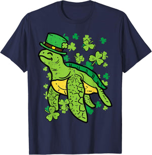 St Patricks Day Irish Turtle Saint Paddys Men Women Kids T-Shirt - T-Shirt | Navy