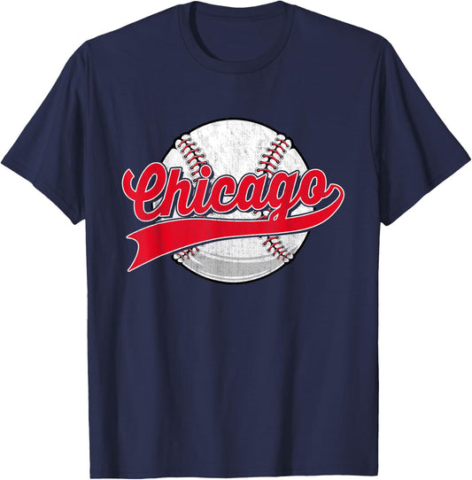 Vintage Chicago Baseball Lover Players Women T-Shirt - T-Shirt | Navy