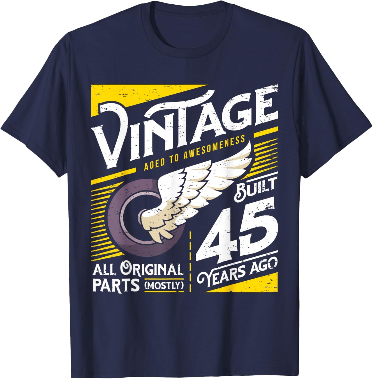 45 Years Vintage 45th Birthday T-Shirt - T-Shirt | Navy