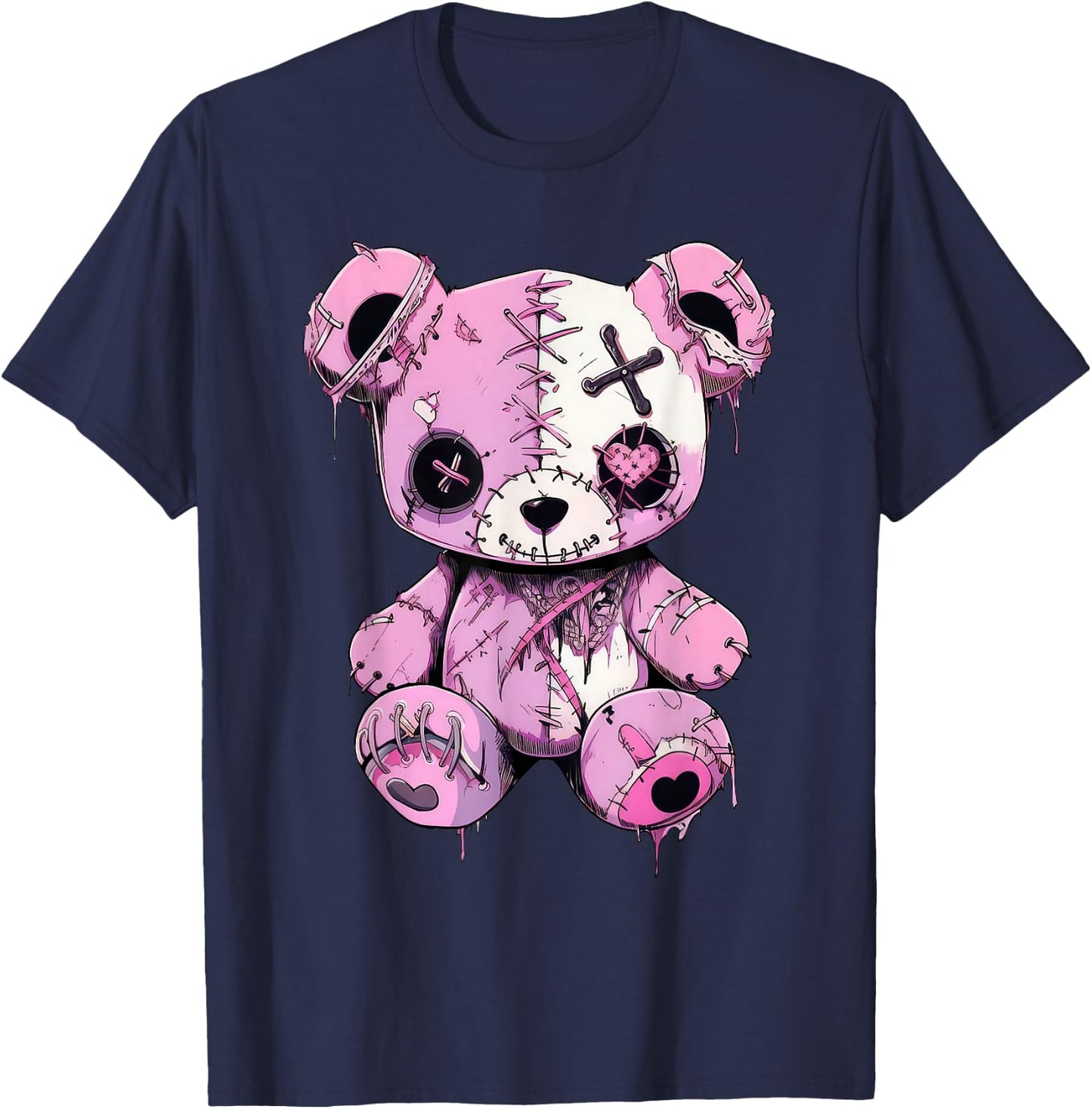 Pastel Goth Design Graphic Women Men Anime Kawaii T-Shirt - T-Shirt | Navy