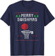 Merry Swishmas Ugly Christmas Sweater XMas T-Shirt - T-Shirt | Navy