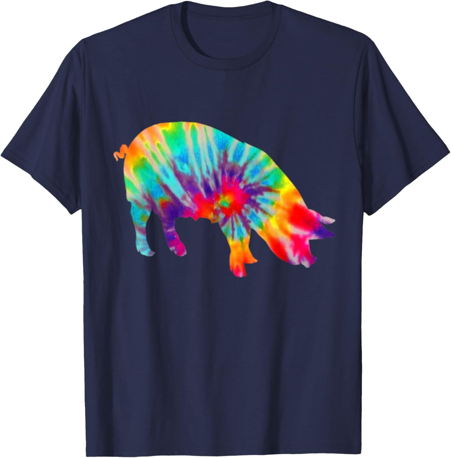 Pig Tie Dye Vintage Farmer T-Shirt - T-Shirt | Navy