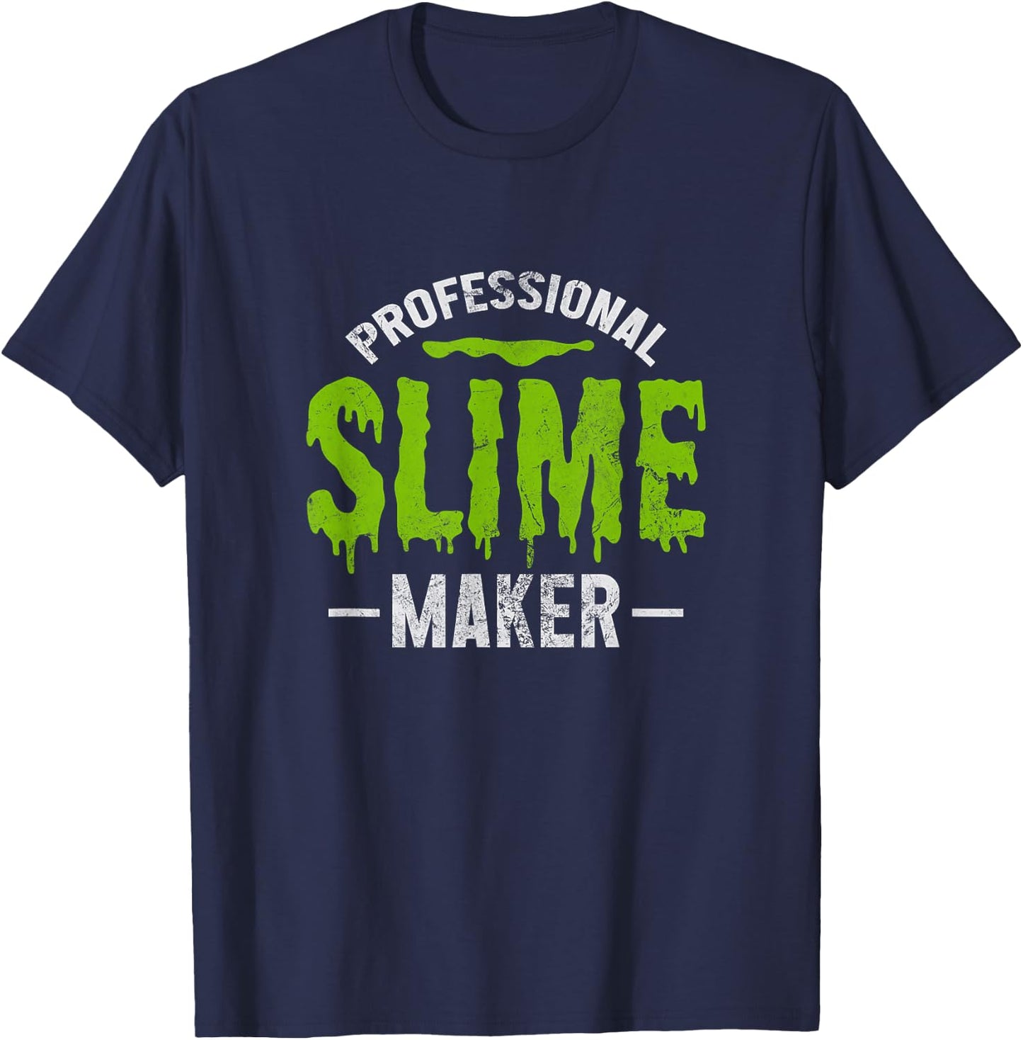 Professional Slime Maker Slime Making Distressed T-Shirt - T-Shirt | Navy