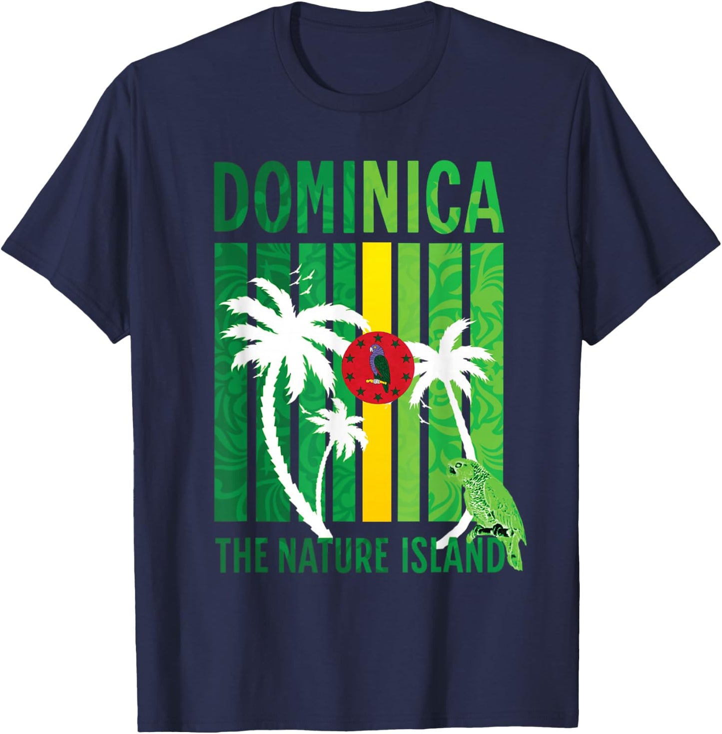 Dominica Island Vacation Flag T-Shirt - T-Shirt | Navy