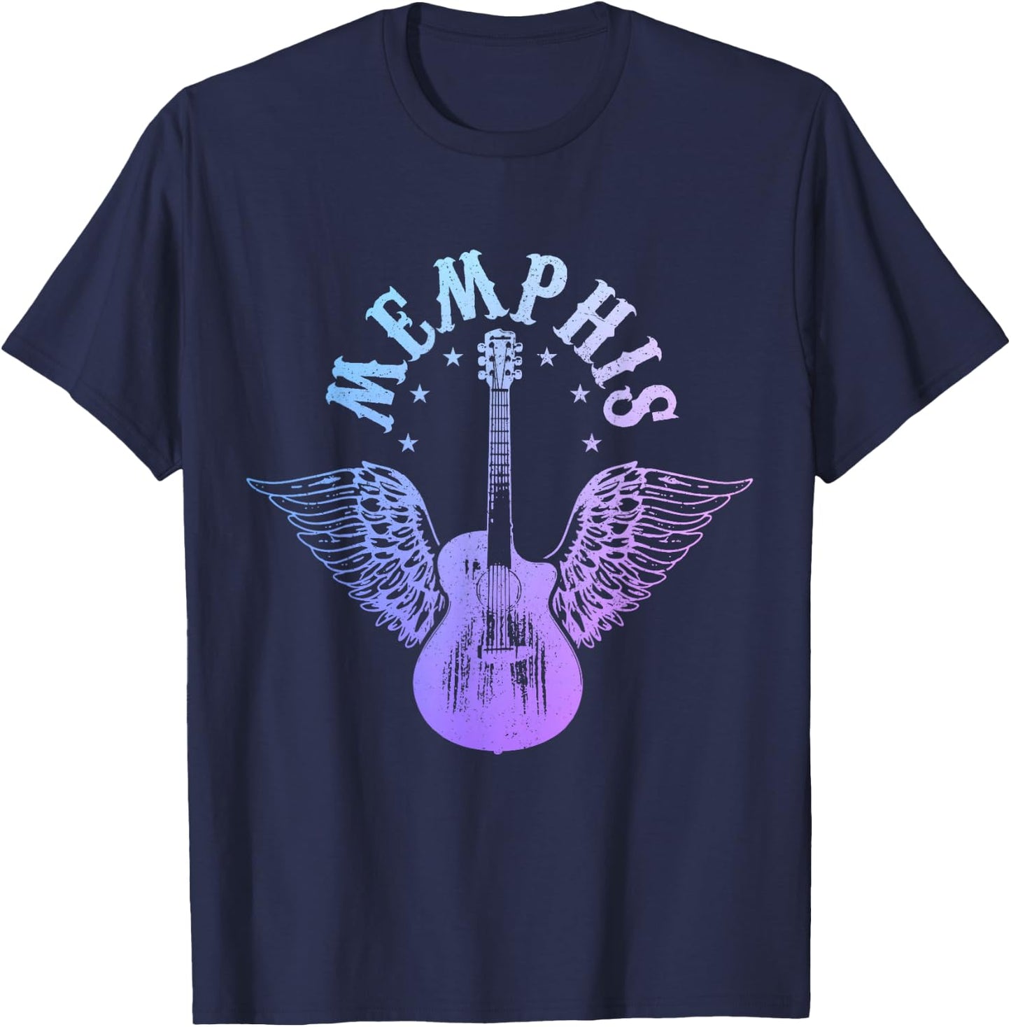 Memphis Tennessee Blues Country Music Guitar Vintage T-Shirt - T-Shirt | Navy