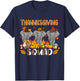 Thanksgiving Squad Leopard Three Fall Elephants Wearing Hat T-Shirt - T-Shirt | Navy