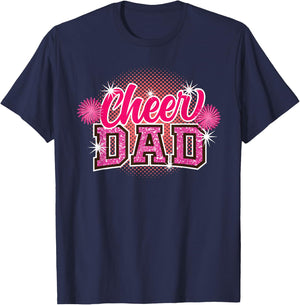 Cheer Dad Father's Day Cheerleader Papa Daddy Cheerleading T-Shirt - T-Shirt | Navy