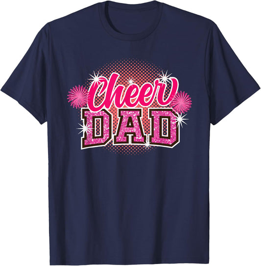 Cheer Dad Father's Day Cheerleader Papa Daddy Cheerleading T-Shirt - T-Shirt | Navy