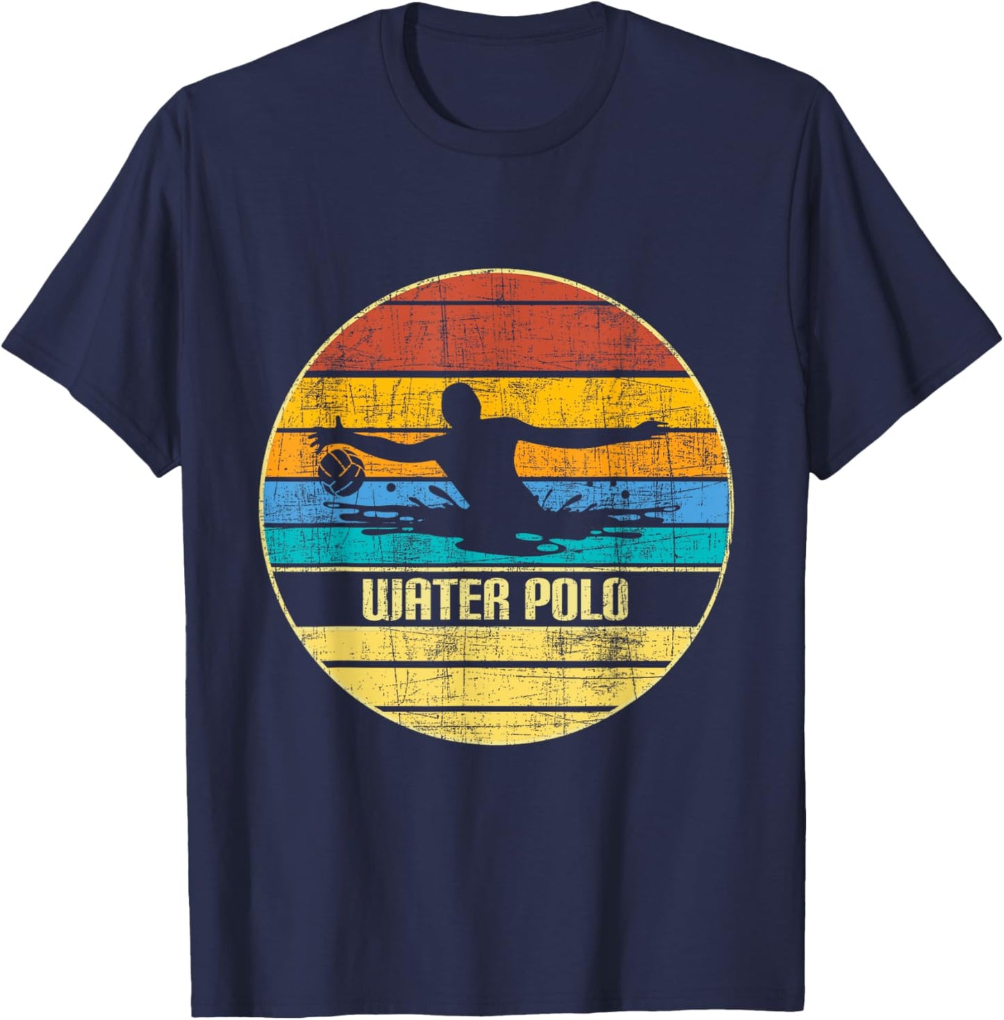 Water Polo - Retro Vintage Goalie Sportsmen Sports Lover T-Shirt - T-Shirt | Navy
