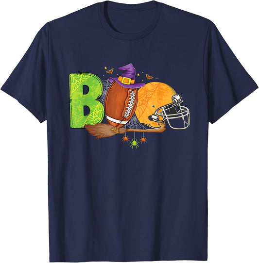 Boo Funny football Halloween costume men women girls boys T-Shirt - T-Shirt | Navy