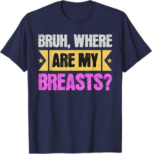 Funny Mastectomy And Breast Reduction Surgery T-Shirt - T-Shirt | Navy