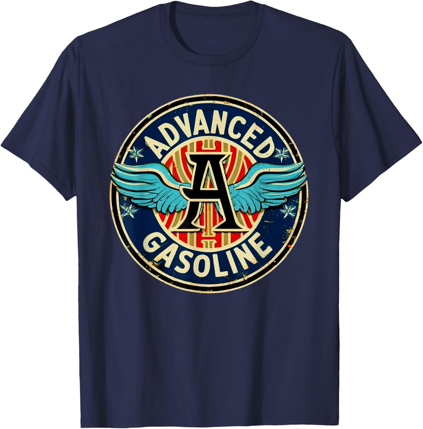 Retro Vintage Gas Station Advanced Gasoline Motor Oil Car T-Shirt - T-Shirt | Navy