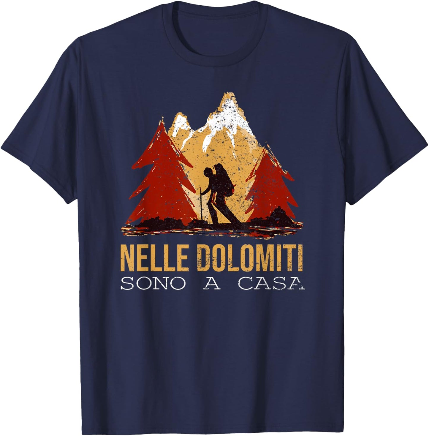 In the Dolomites are at home Excursions Ski mountaineering Dolomites T-Shirt - T-Shirt | Navy