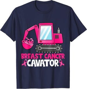 Breastcancerscavator Breast Cancer Awareness Kids Excavator T-Shirt - T-Shirt | Navy