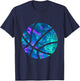 Cyan Blue Violet teal Basketball For Sports Lover Player T-Shirt - T-Shirt | Navy