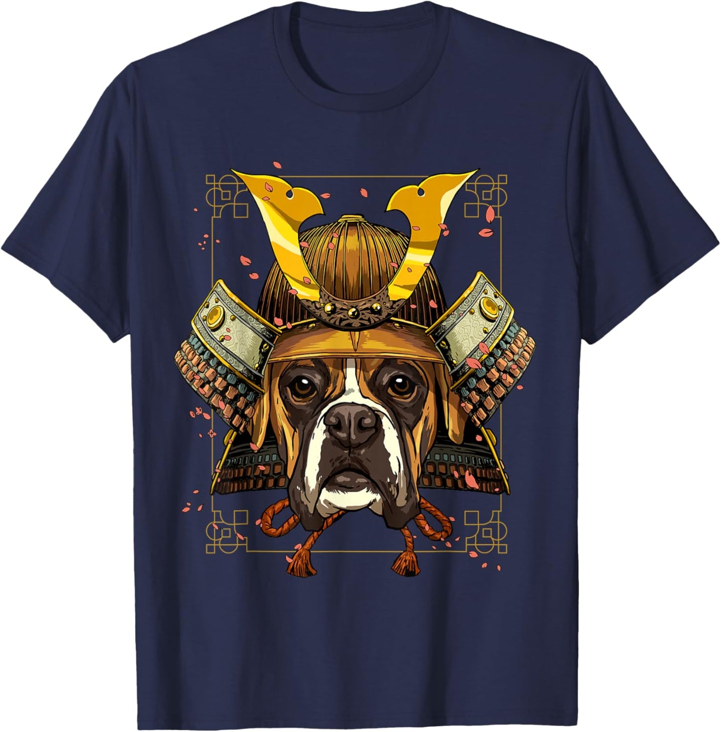 Samurai German Boxer Dog Lover Japanese Warrior Bushido T-Shirt - T-Shirt | Navy