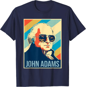 4th Of July John Adams President Retro Patriotic T-Shirt - T-Shirt | Navy
