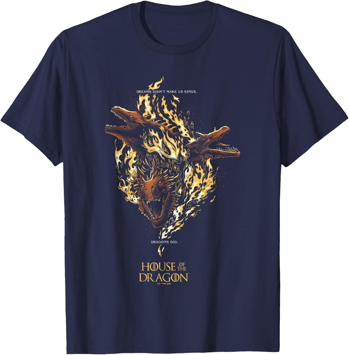 House of the Dragon Targaryen Quote Epic Flames Dragons Logo T-Shirt - T-Shirt | Navy