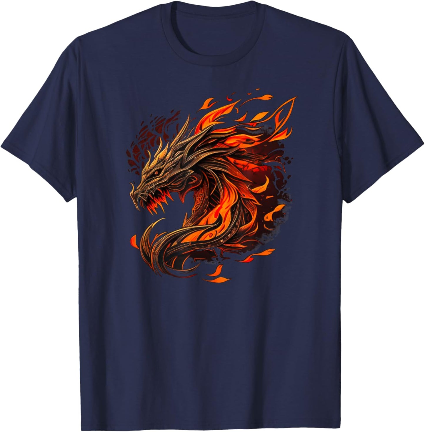 Cool Fire Dragons T-Shirt - T-Shirt | Navy