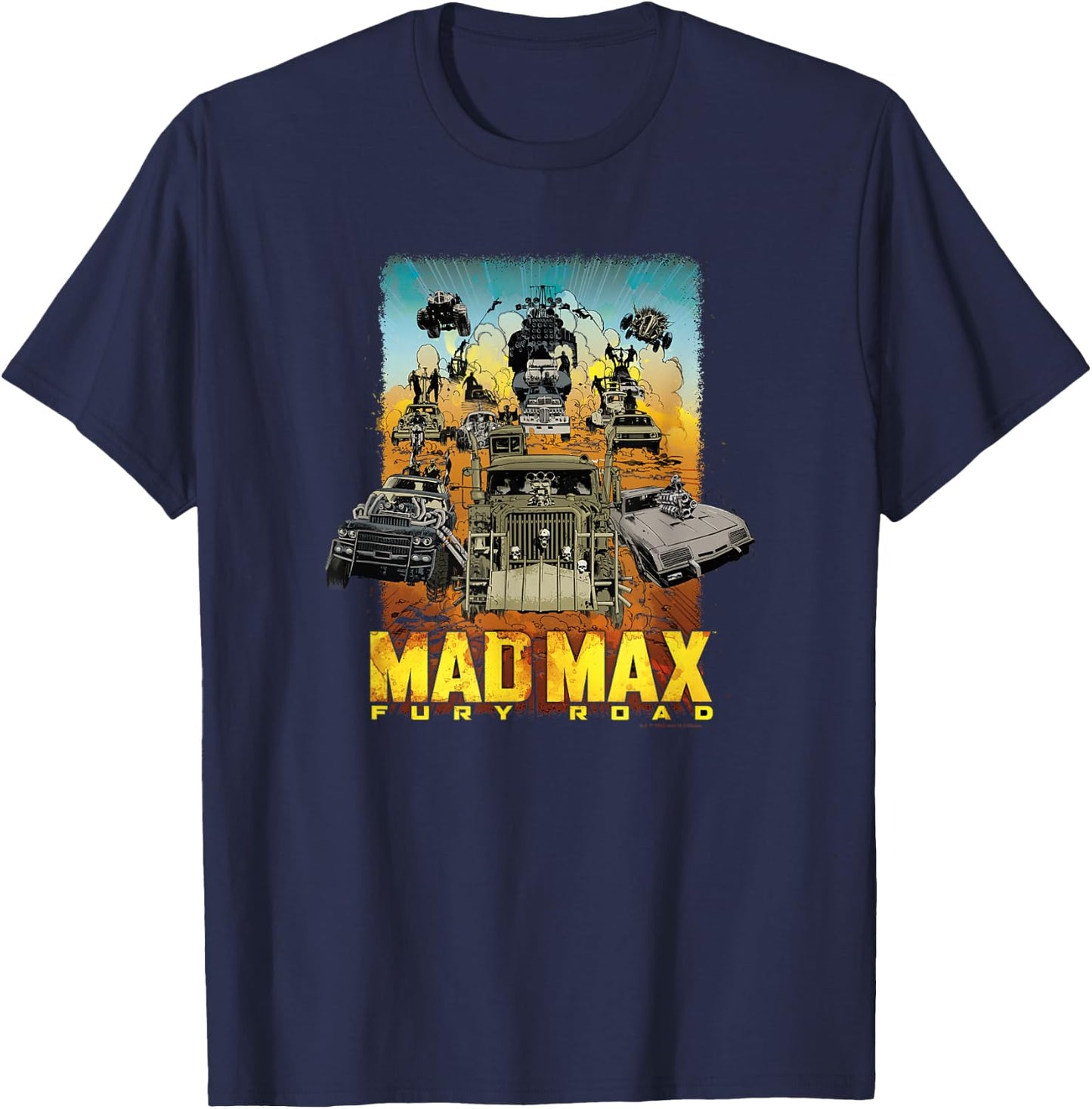 WB100 Mad Max Fury Road Post-Apocalyptic Wasteland Comic T-Shirt - T-Shirt | Navy