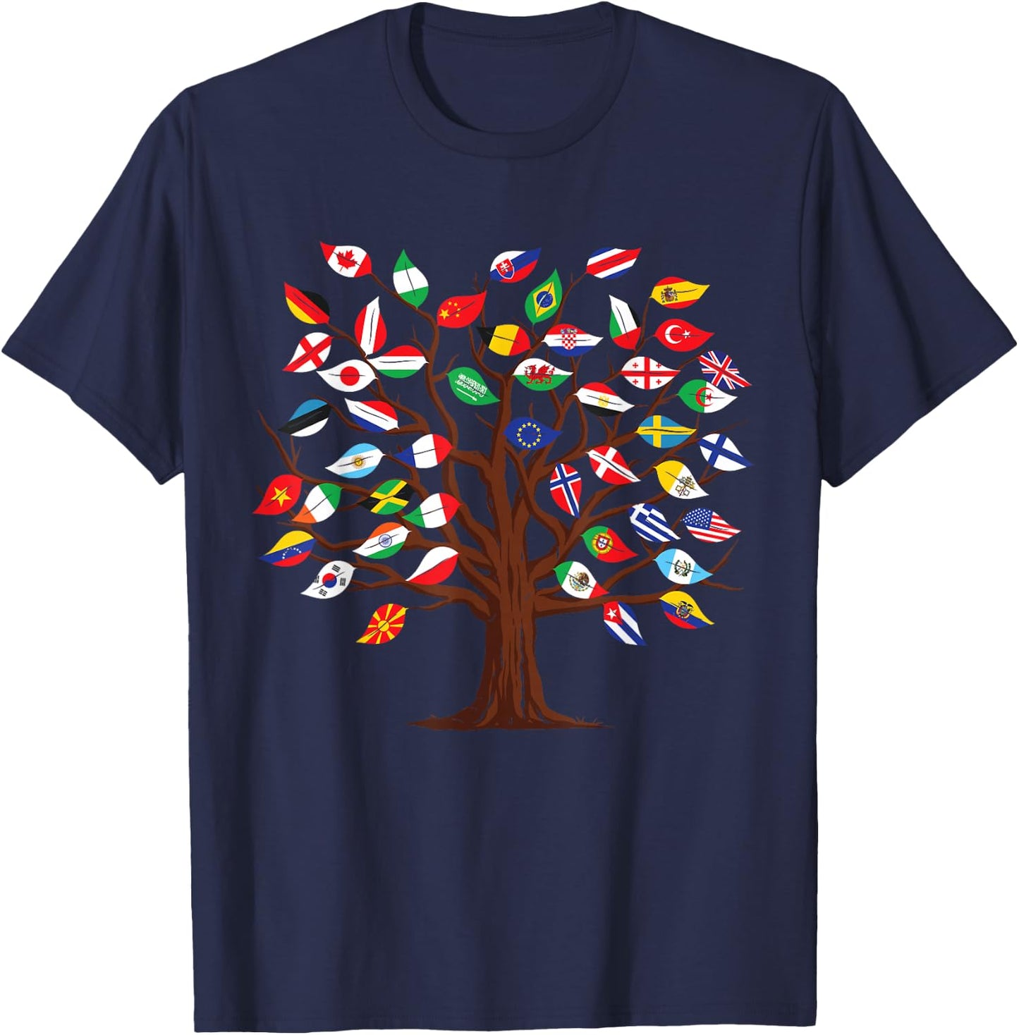 Flags of Countries of the World international flag tree kid T-Shirt - T-Shirt | Navy