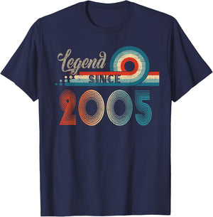 20 Year Old 20 Birthday Gifts Vintage Legend Since 2005 T-Shirt - T-Shirt | Navy