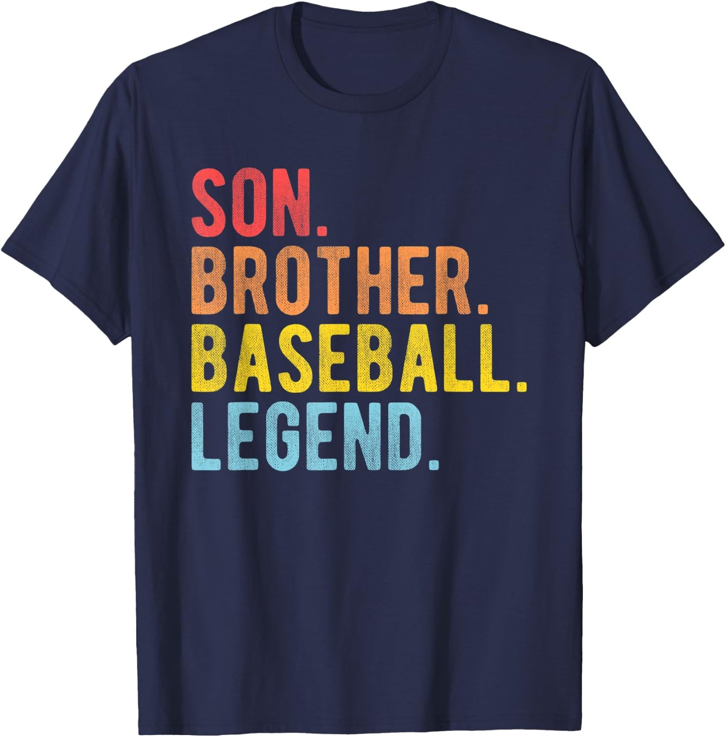 Son Brother Basebal Legend Retro Baseball Boy Kids T-Shirt - T-Shirt | Navy