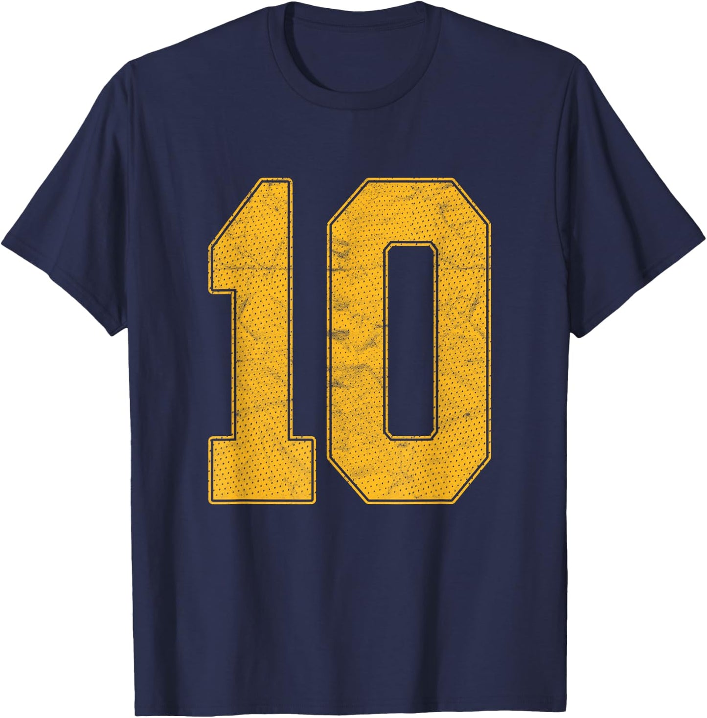 Number 10 Numbered Uniform Sports Team Jersey 10th Birthday T-Shirt - T-Shirt | Navy