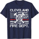 Cleveland Ohio Fire Department Thin Red Line Logo T-Shirt - T-Shirt | Navy