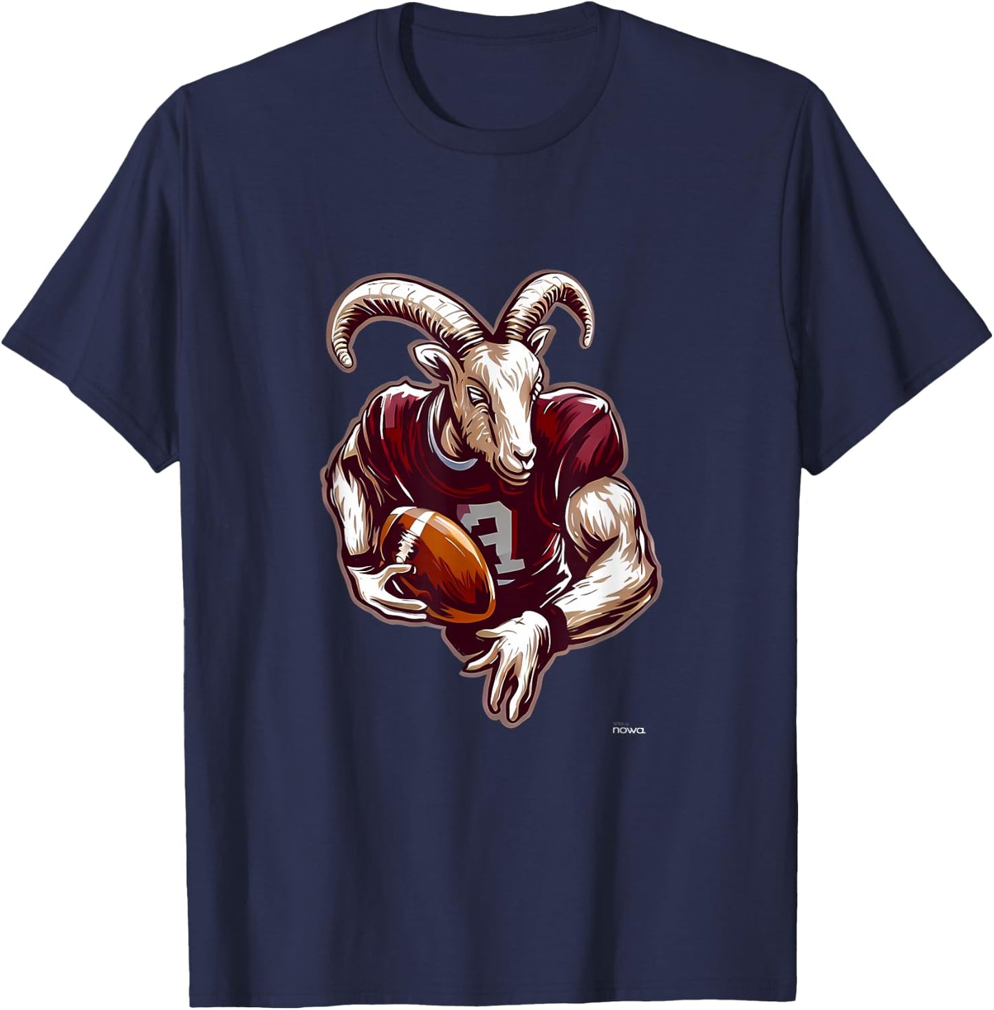 American Football Quarterback Receiver Running Back Goat T-Shirt - T-Shirt | Navy
