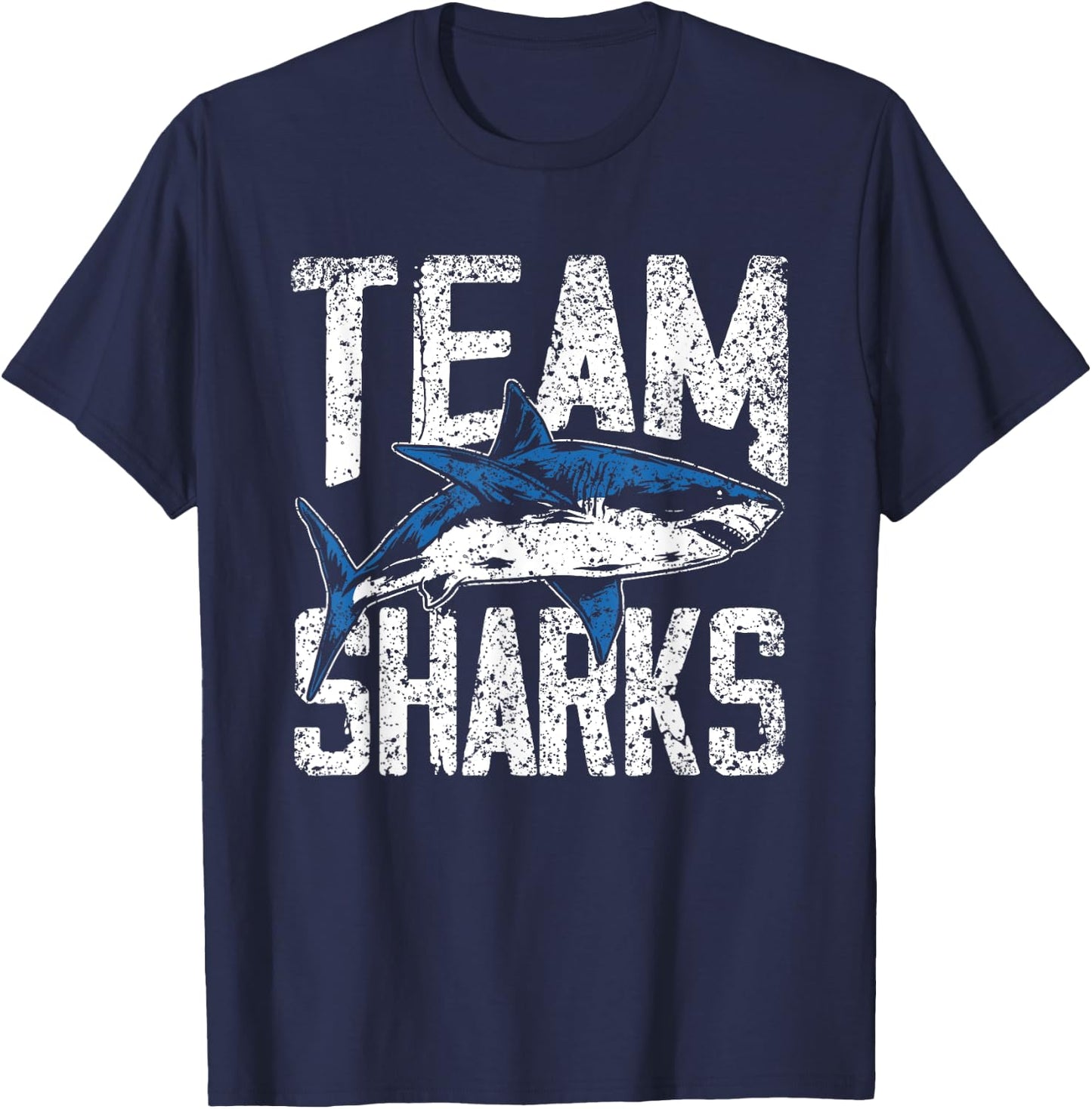 Team Sharks Teeth Animal Lover Shark T-Shirt - T-Shirt | Navy