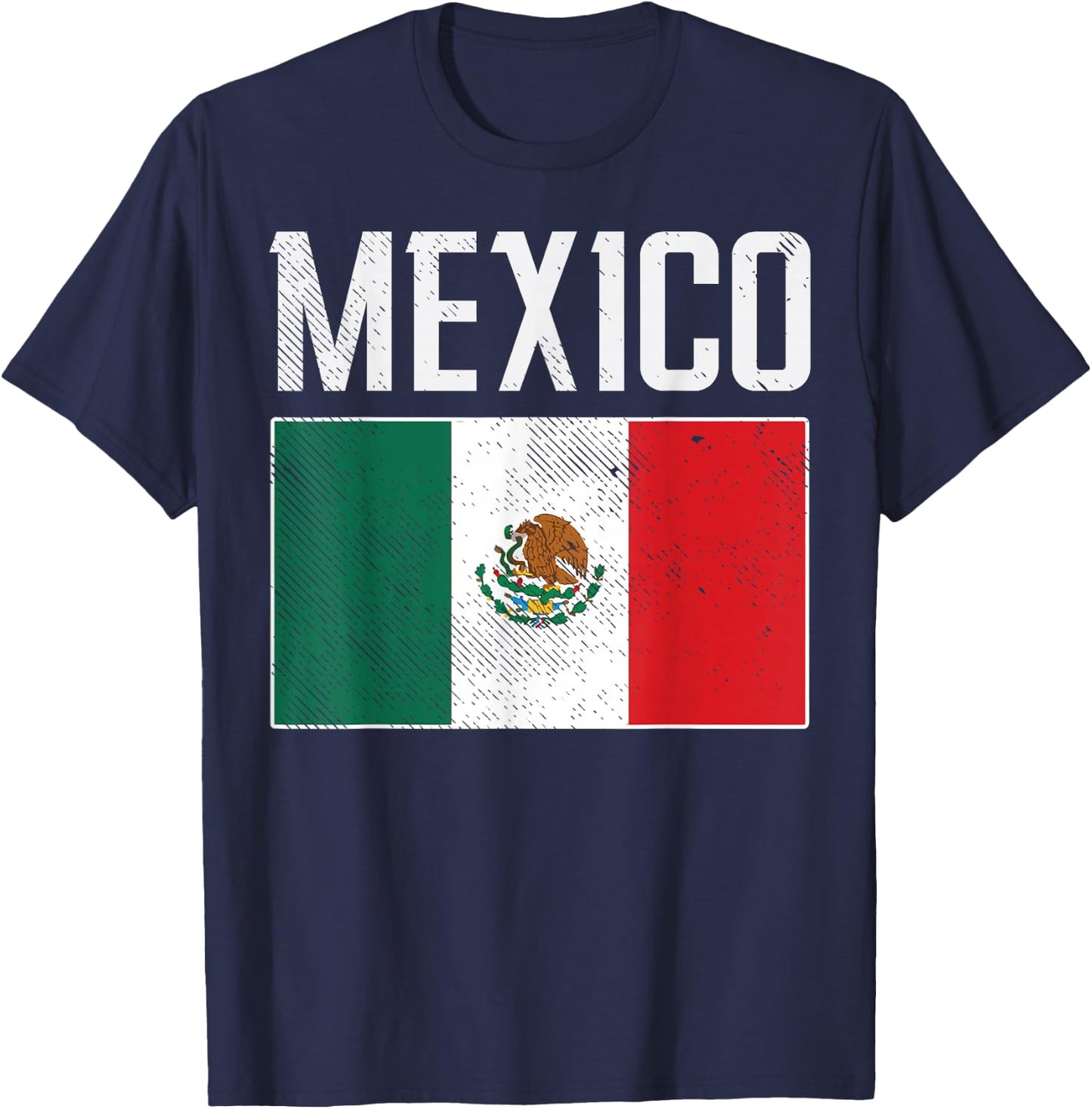 Mexico Flag Mexican Soccer Fan Men Women Boys Girls Kids T-Shirt - T-Shirt | Navy