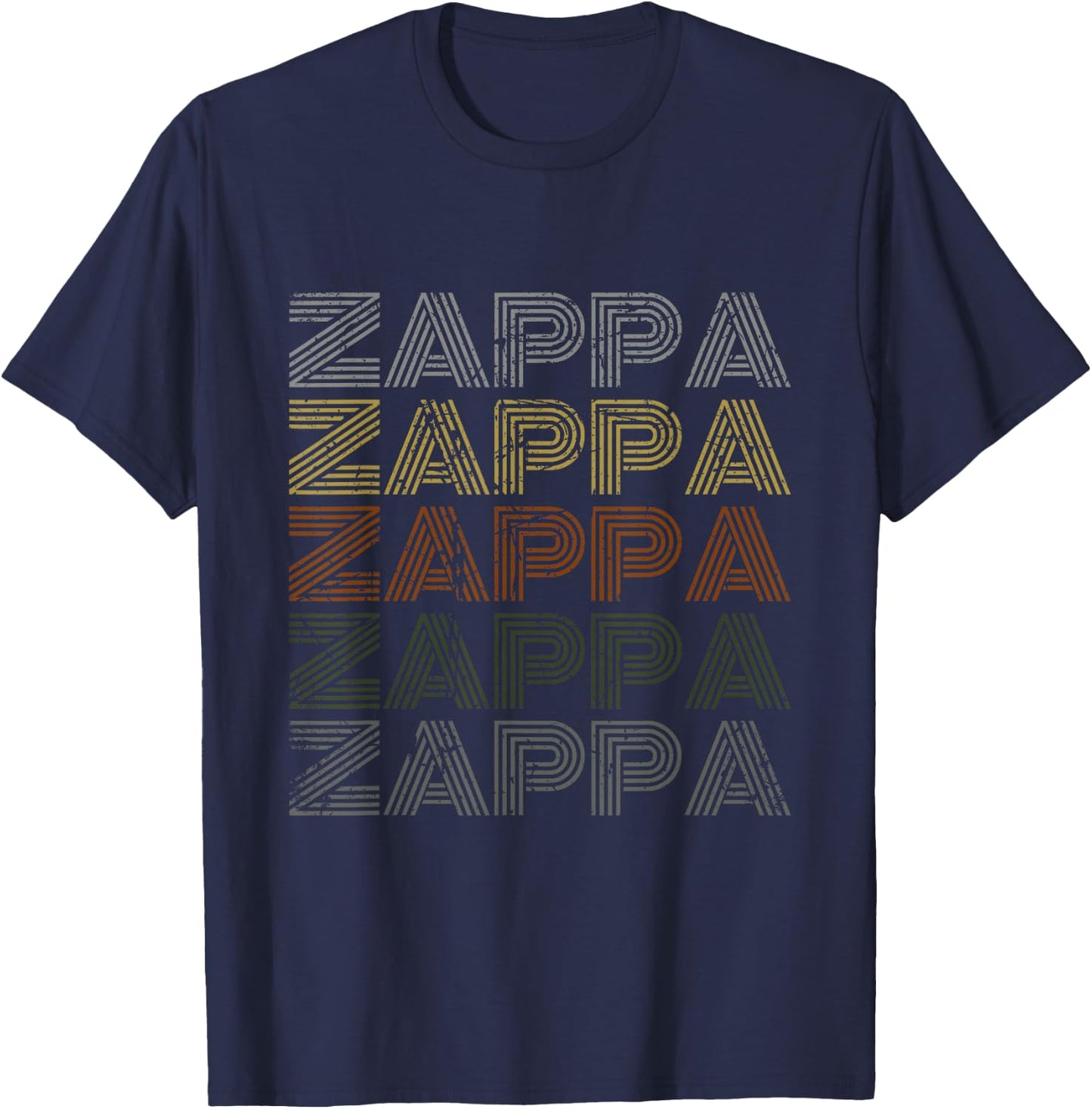 Love Heart Zappa Grunge Retro Vintage Style Black Zappa T-Shirt - T-Shirt | Navy