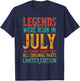 July Birthday Legends Were Born in July Funny Husband Dad T-Shirt - T-Shirt | Navy