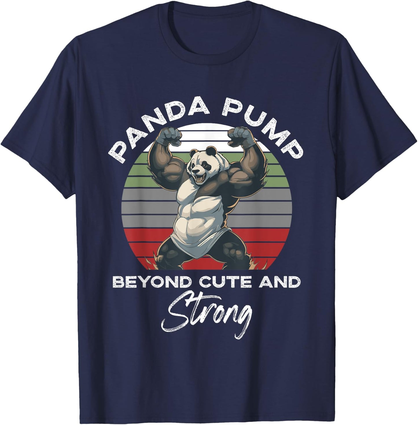 Panda Pump Beyond Cute And Strong Funny Panda Working Out T-Shirt - T-Shirt | Navy