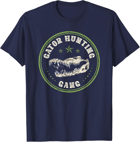 Alligator Hunter, Gator Hunting Gang T-Shirt - T-Shirt | Navy
