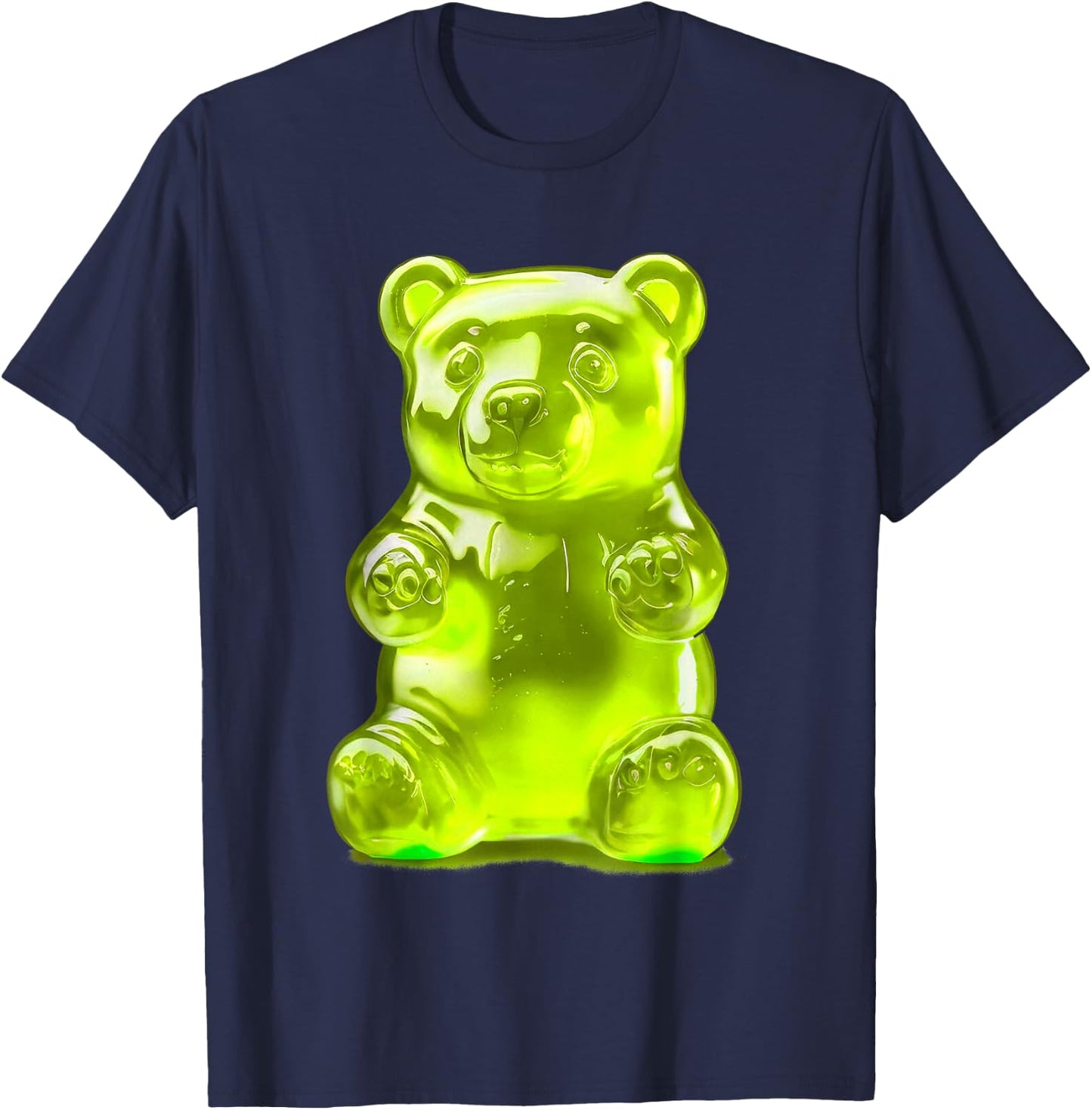 Lemon Green Gummy Bear T-Shirt - T-Shirt | Navy