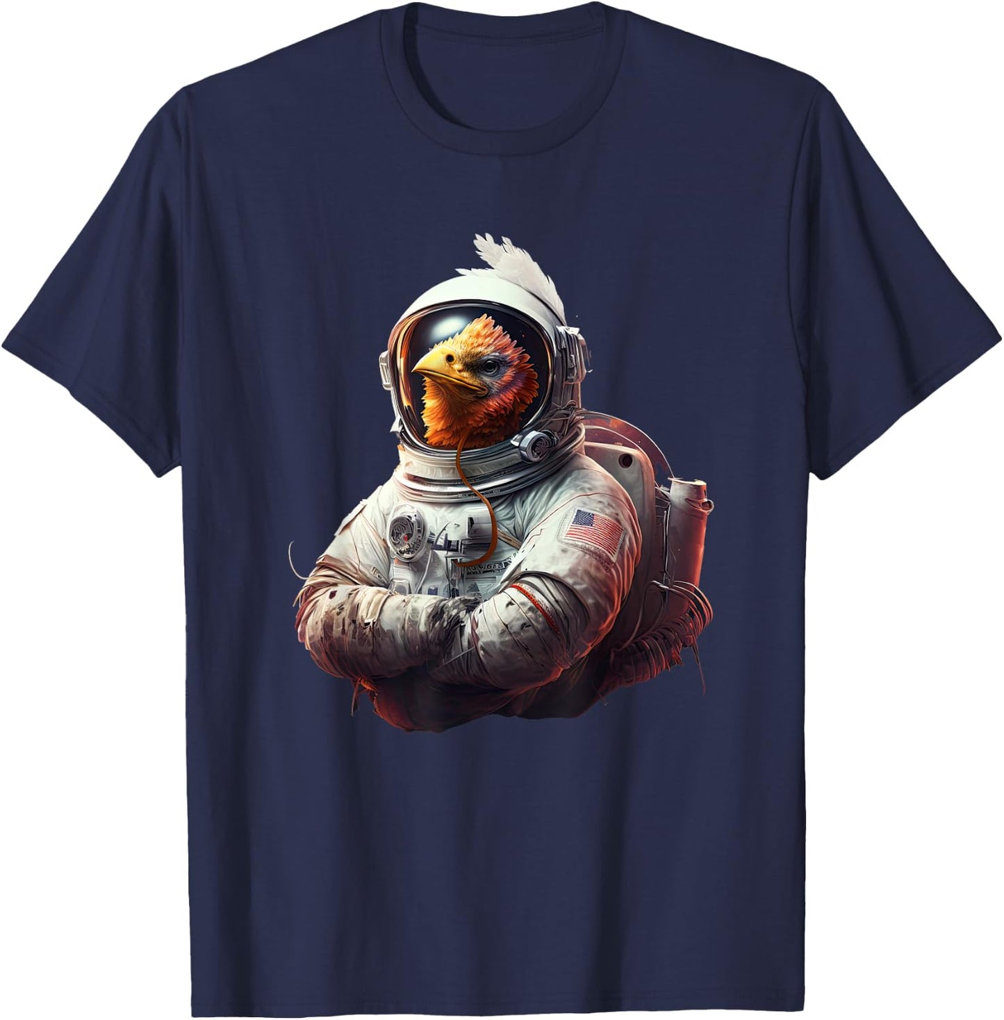 Chicken Cool Astronaut space T-Shirt - T-Shirt | Navy