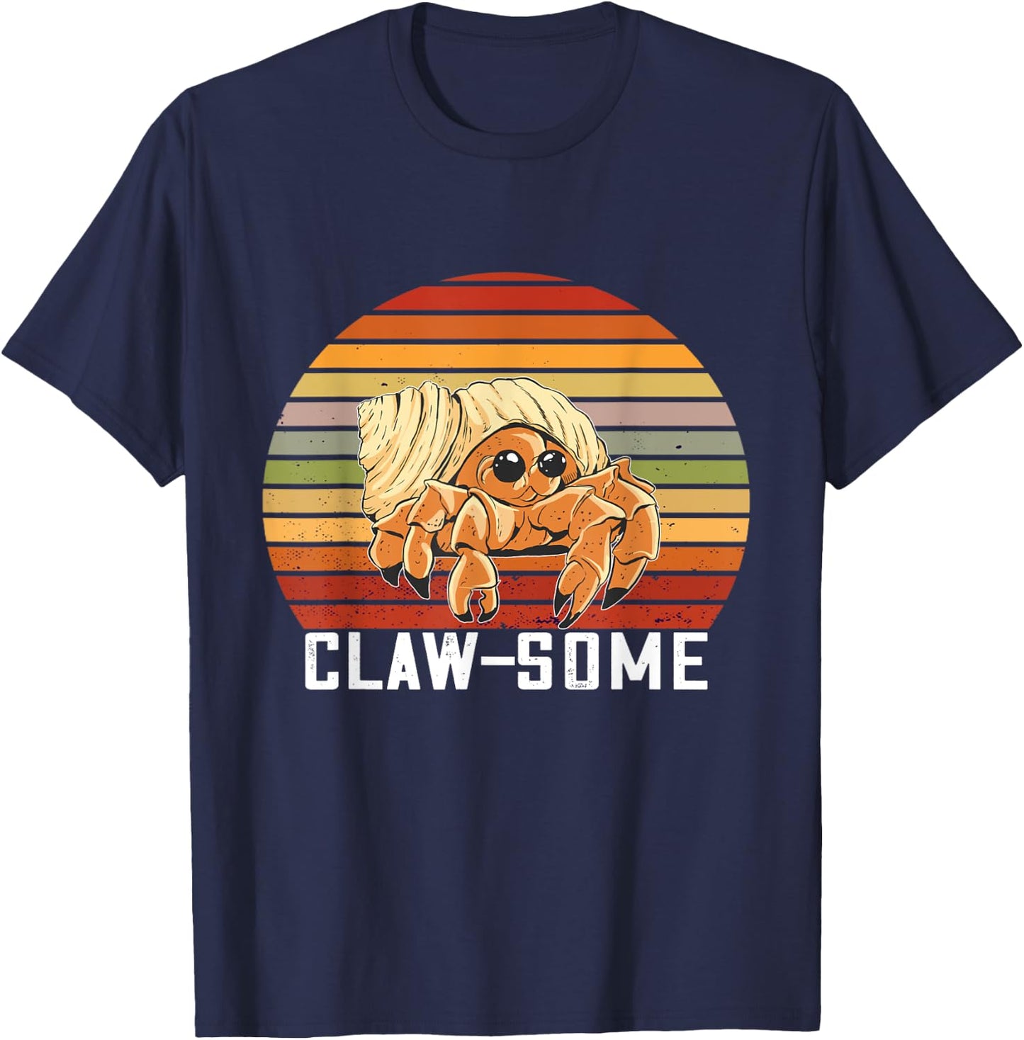Hermit Crab Retro Awesome Claw Sea Animals Hermit Crab Lover T-Shirt - T-Shirt | Navy