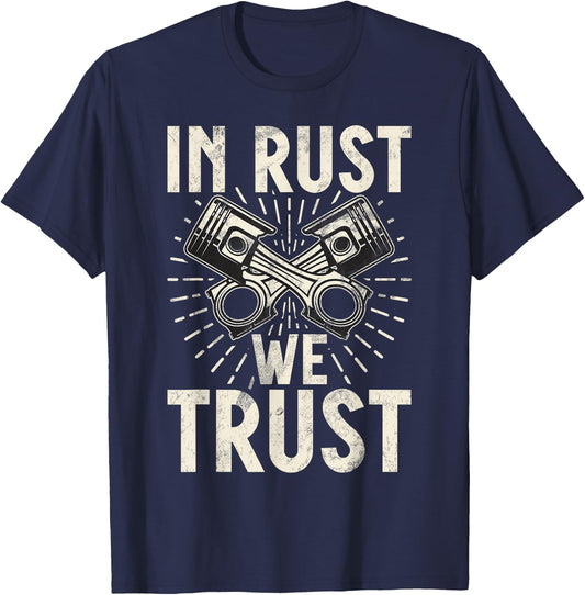 In Rust we Trust Hot Rod T-Shirt - T-Shirt | Navy