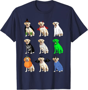 White Labrador Retriever Halloween Funny Ghost Monster T-Shirt - T-Shirt | Navy