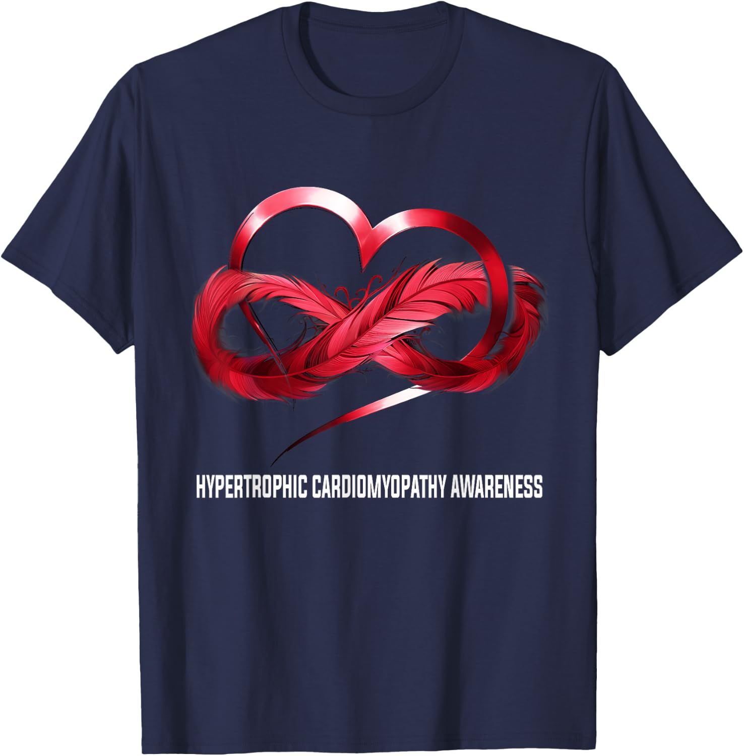 HCM Warrior Infinity Heart Hypertrophic Cardiomyopathy Awareness - Women's X-Small Black Short Sleeve T-Shirt - T-Shirt | Navy