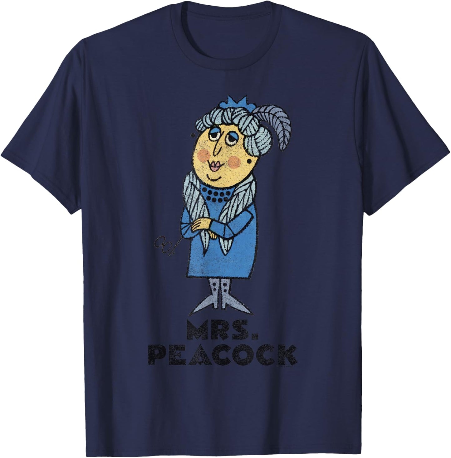 Clue Retro Mrs. Peacock Portrait T-Shirt - T-Shirt | Navy