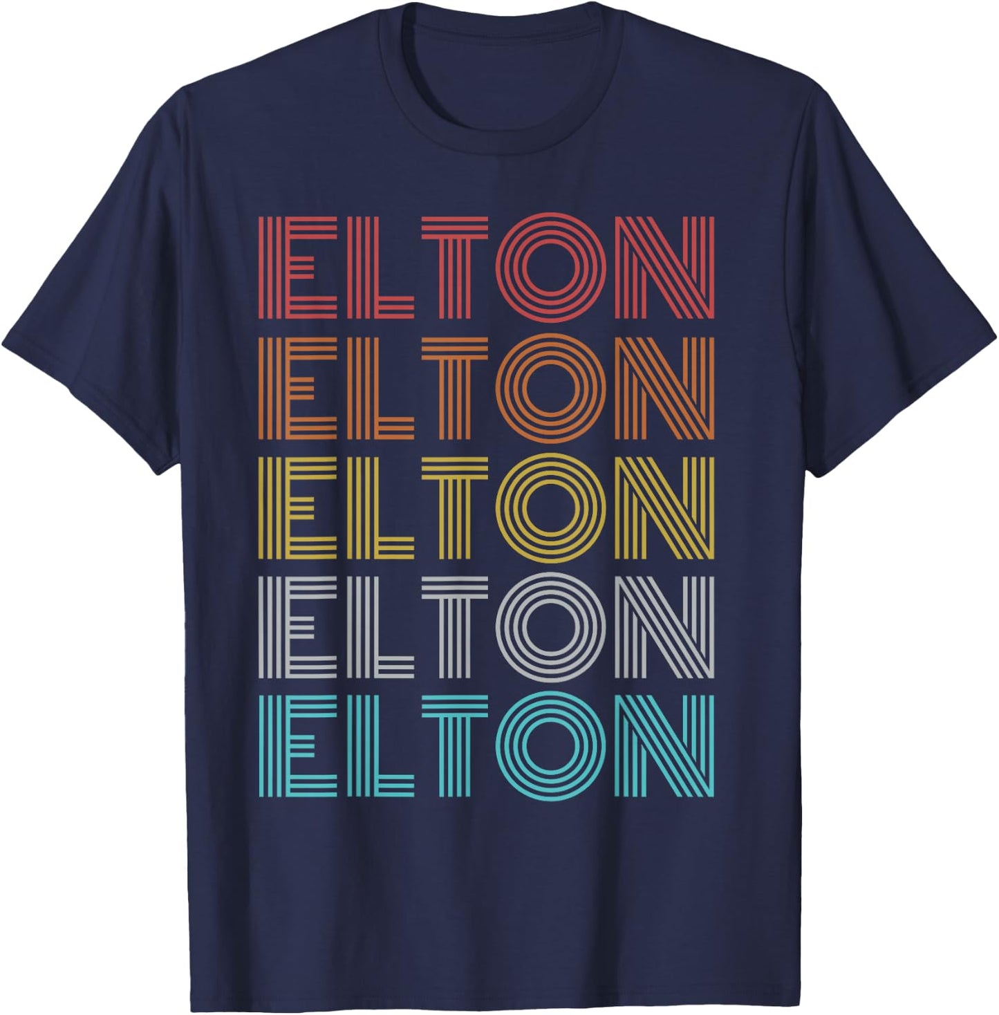 Elton Shirt Vintage Retro Apparel Retro Vintage Elton , Black T-Shirt - T-Shirt | Navy