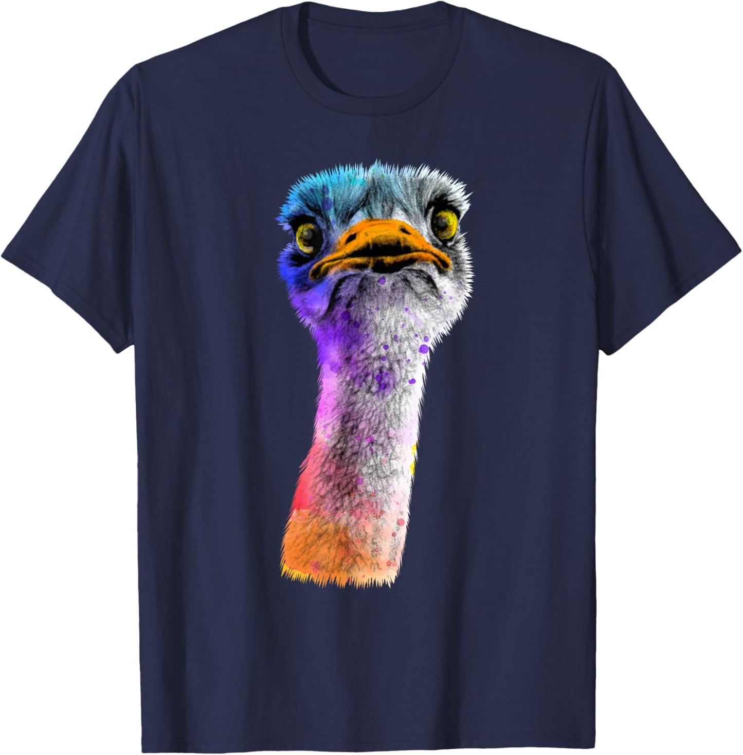 Funny Ostrich Face Design Men Women Boys Girls Ostrich Lover T-Shirt - T-Shirt | Navy