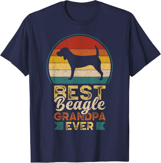 Best Beagle Grandpa Ever, Father's Day, Grandfather Beagle T-Shirt - T-Shirt | Navy