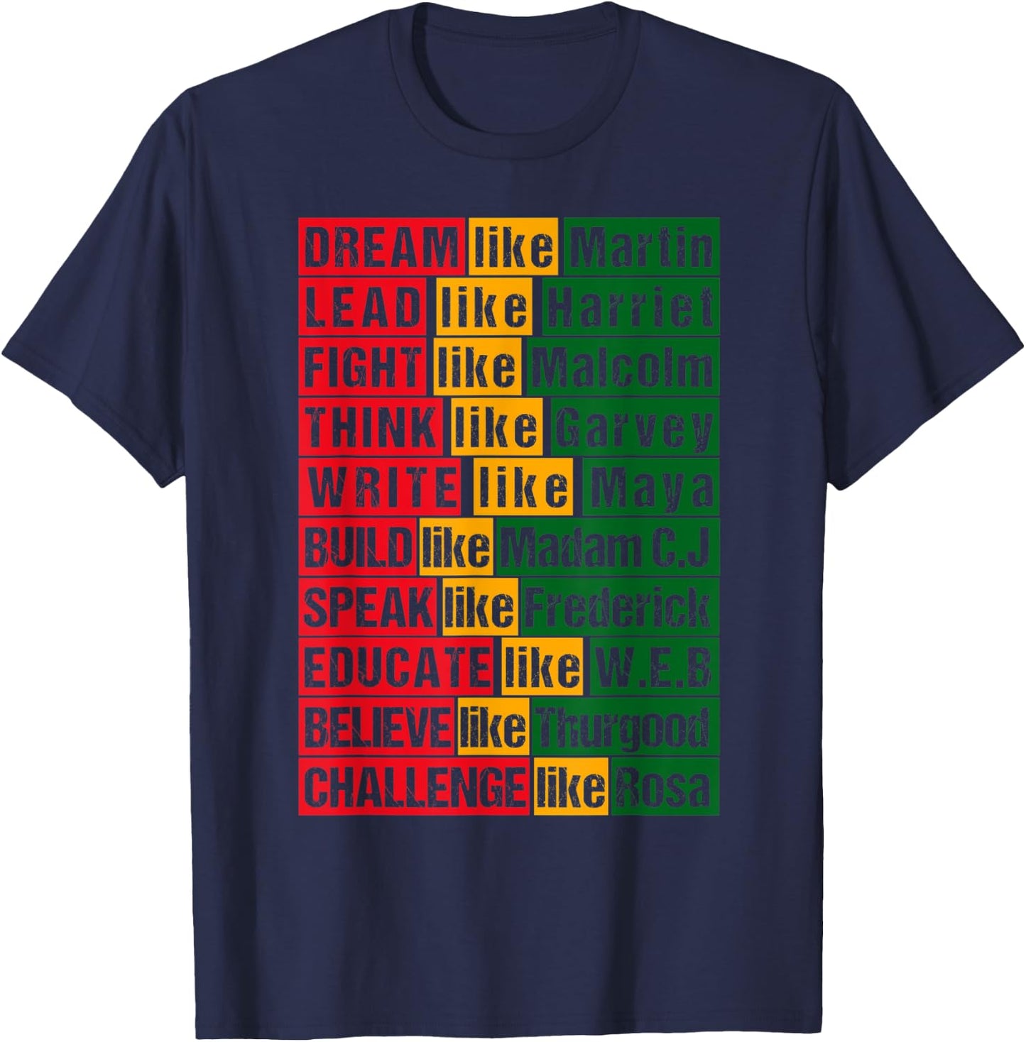 Black History Month African American T-Shirt - T-Shirt | Navy